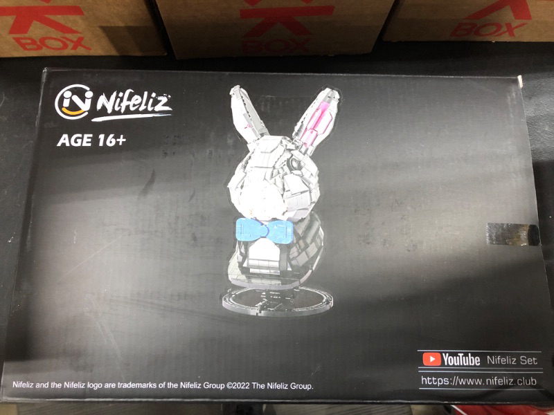 Photo 2 of Nifeliz Rabbit Statue, Squatting Rabbit Building Kit with Disc-Type Stand, Bunny Statue Display Model Set as an Ideal Gift for Animal Lovers (1,453 Pieces)