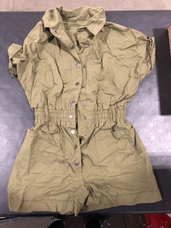 Photo 2 of [Size L] Ladies Shorts Romper- Army Green