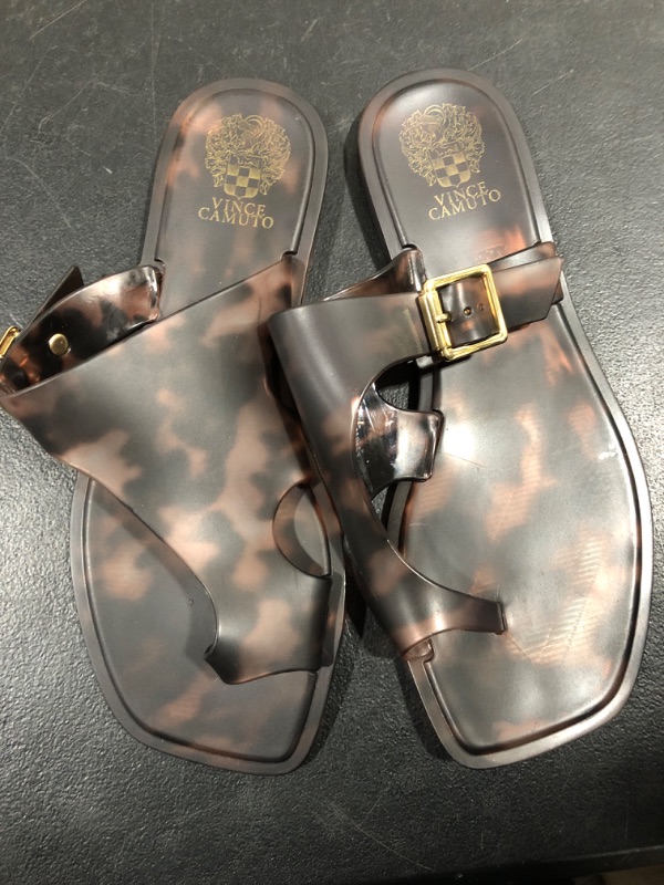 Photo 2 of [Size 8] Vince Camuto Women's Jicarlie Buckle Jelly Slide Sandal 5 Tortoise