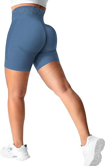 Photo 1 of [Size XL] VOYJOY Shorts for Women Seamless Workout Athletic Shorts Gym Shorts Women High Waist Yoga Running Shorts Biker Shorts -Dark Blue