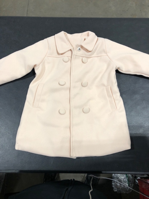 Photo 2 of [Size 5T] Toddler Girls Trench Coat Baby Girl Woolen Coat Girl Dress Coat Peacoat Winter Fall Outerwear 5-6 Years Apricot