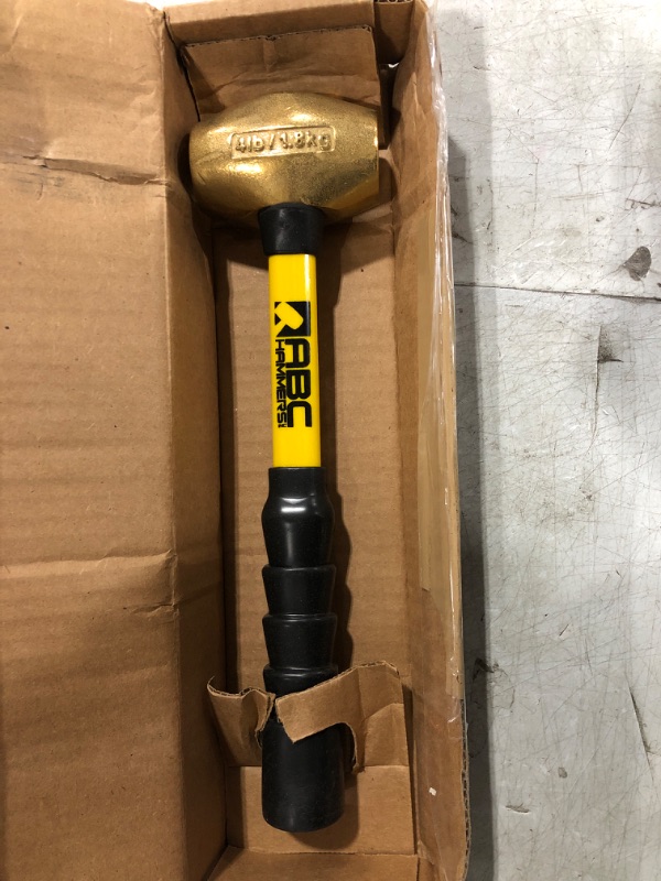 Photo 2 of ABC Hammers ABC4BFB Brass Hammer with 12" Fiberglass Handle, 4-Pound