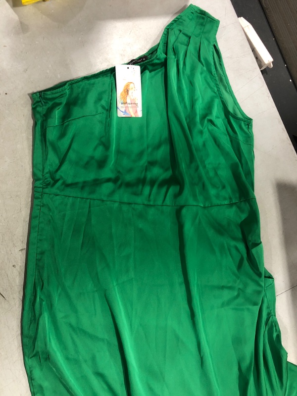 Photo 2 of (XL) PrettyGarden One Shoulder Dress Green 