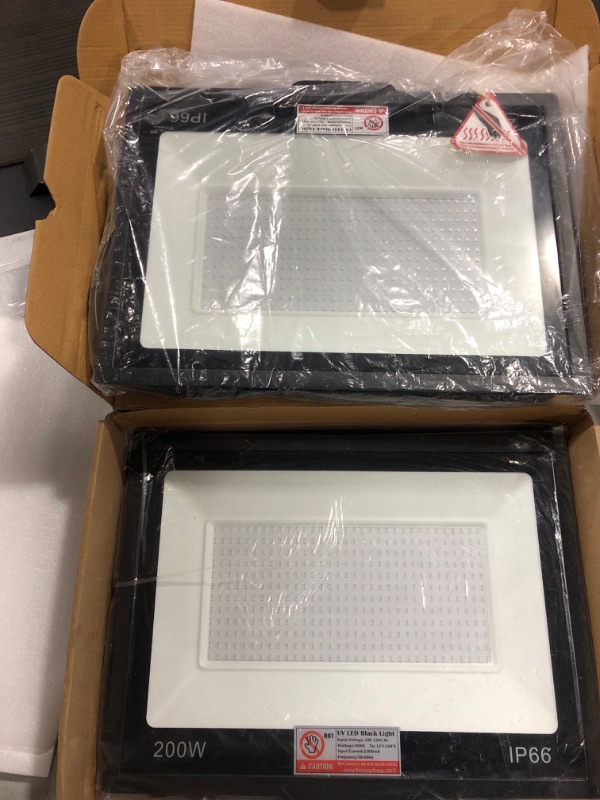 Photo 1 of 2 Pack 200W LED Black Light, Black Light Flood Light with Plug & Switch, IP66