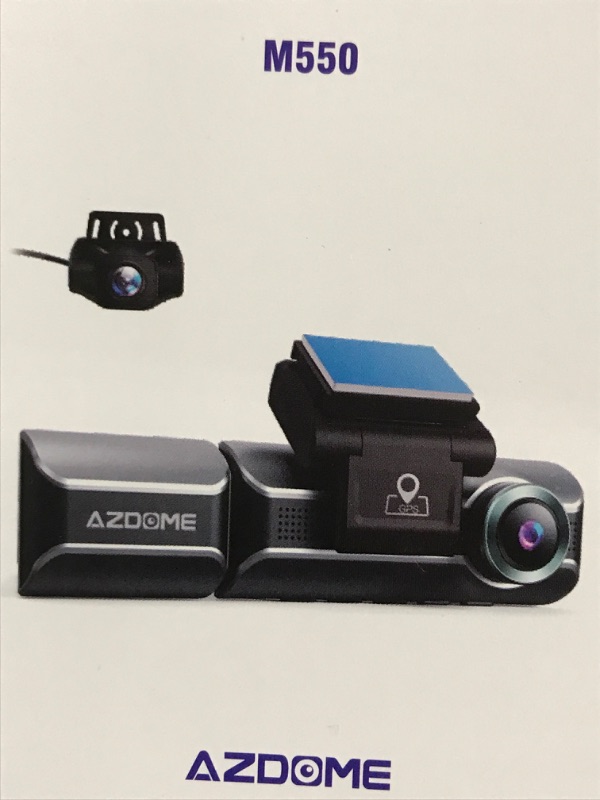 Photo 2 of AZDOME M550 Pro 3 Channel 4K Dash Cam, 4K+1080P Front and Rear, 1440P+1440P+1080P Three Way Triple Car Camera, Built-in 5GHz WiFi GPS, 64GB Card Included, IR Night Vision, Capacitor, 24H Parking Mode