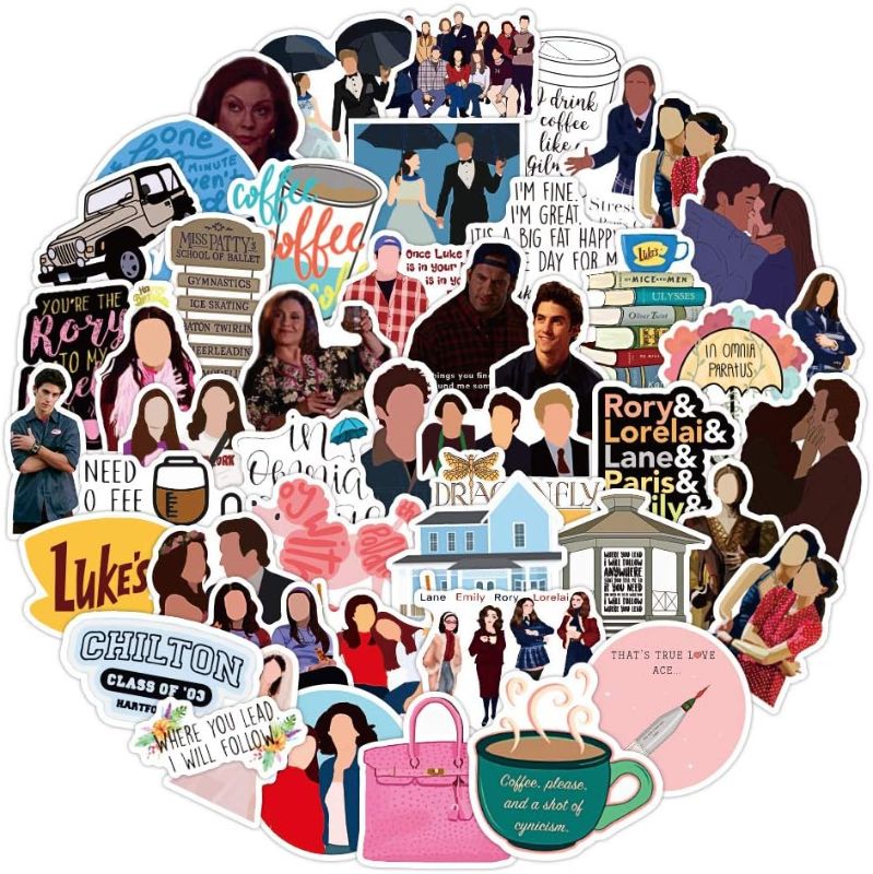 Photo 1 of 2 / 50pcs Gilmore Girls Stickers Vinyl Waterproof Stickers, for Laptop, Luggage, Car, Skateboard, Motorcycle, Bicycle Decal Graffiti Patches (QM-4)