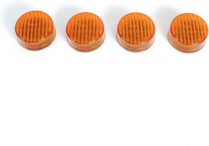 Photo 1 of 2.5&#34; Round Truck Side Light Amber 13 LED Trailer Side Marker Lights Sealed Trucks Lamps Side Clearance Light for Boat RV Camper Trailer Truck?Amber,4 Pcs?
