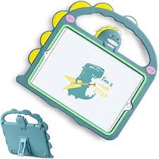 Photo 1 of Hazevaiy Kids Case for Apple iPad 10.2-inch 9/8/7th Generation(2021/2020/2019 Released) with Adjustable Stand & Handle,Cute Cartoon Little Dinosaur Design Silicone Protective Cover (Portable)