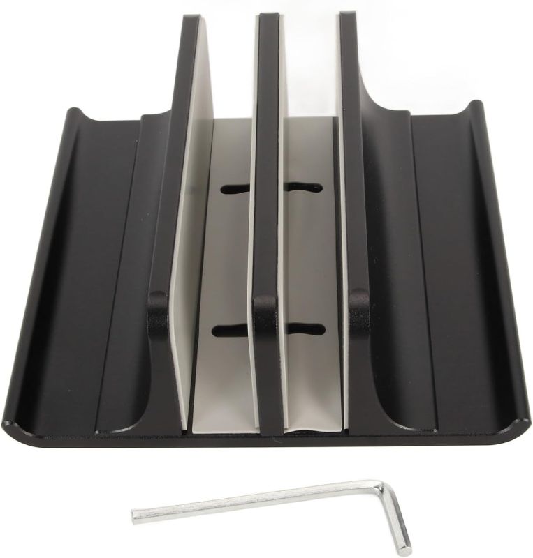 Photo 1 of Vertical Laptop Stand, Anodized Laptop Stand 4 in 1 Design Scratch Resistant 2 Slots