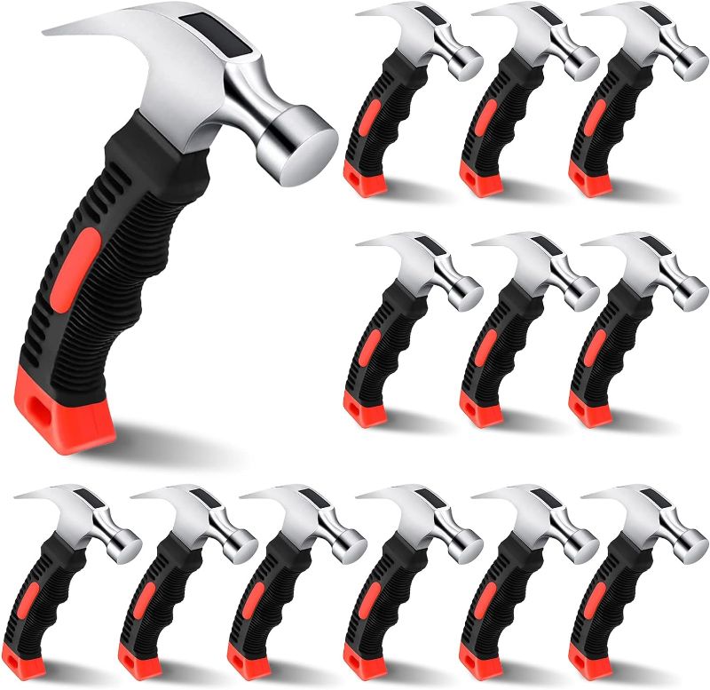 Photo 1 of 12 Pcs Stubby Claw Hammer, 8 Ounce Small Mini Stubby Hammer, Small Claw Hammers Lightweight Melt Claw Hammers Tool for Home Repair, Building, Work, Crafts Handmade Outdoor Camping