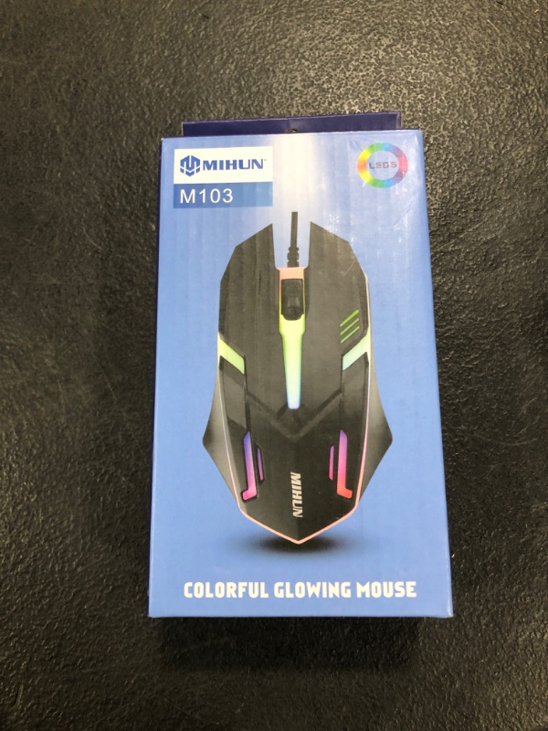 Photo 2 of H.Queen Lifetech Black Wired Gaming Mouse RGB Spectrum Backlit Ergonomic Mouse Griffin Programmable with 7 Backlight Modes up for Windows PC Gamers (Black) (63 * 110, Model01, Black) 