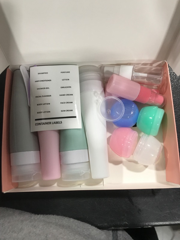 Photo 2 of 19 Pack Travel Size Bottles For Toiletries, 3 oz Tsa Approved Shampoo and Conditioner Bottles Toiletries Containers with Tags, Squeezable Silicone Lotion Tubes Spray Bottles, Travel Essentials 3 OZ Light