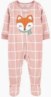 Photo 1 of Carter's Fleece Toddler Girls Crew Neck Fleece Long Sleeve Footed Pajamas 9-12M
