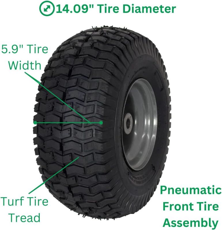 Photo 2 of 15x6.00-6" Tire and Wheel Assembly Front Mower Tire Replacement - Pack of 2