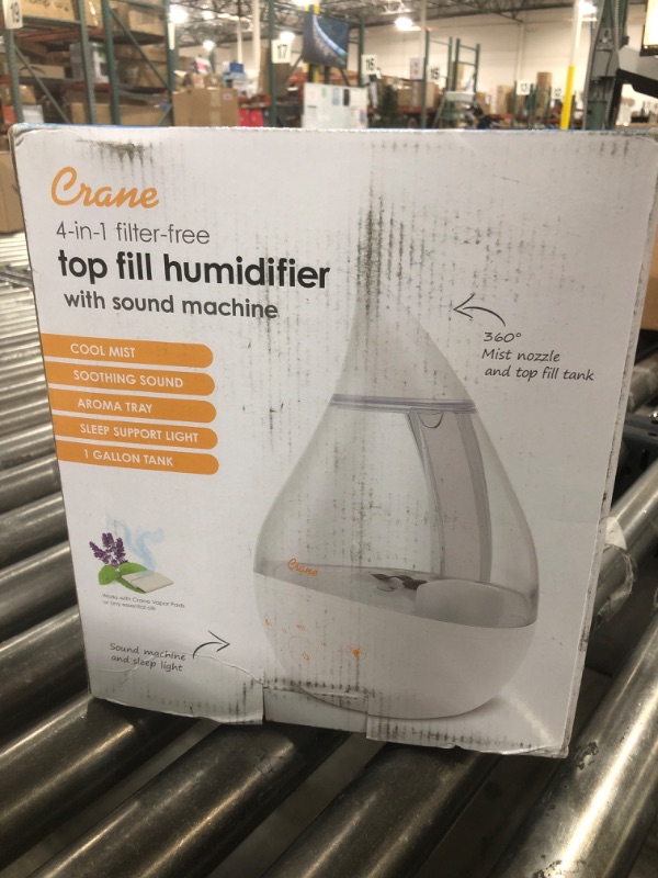 Photo 2 of Crane Drop Humidifier, 1 Gallon, Clear & White