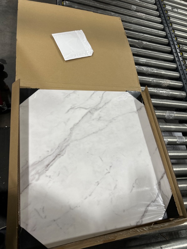 Photo 2 of BEIYANG 2 Marble 24x24in Photography Backdrop Boards with 2 PCS Bracket for Flat Lay or Food Photography Background Marble and White Backdrop Photo Table Backdrop 24x24inch Marble