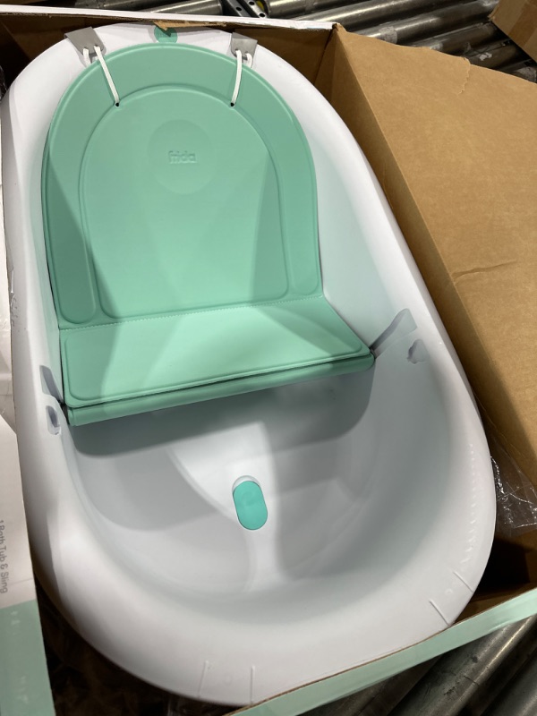 Photo 2 of 4-in-1 Grow-with-Me Bath Tub by Frida Baby Transforms Infant Bathtub to Toddler Bath Seat with Backrest for Assisted Sitting in Tub