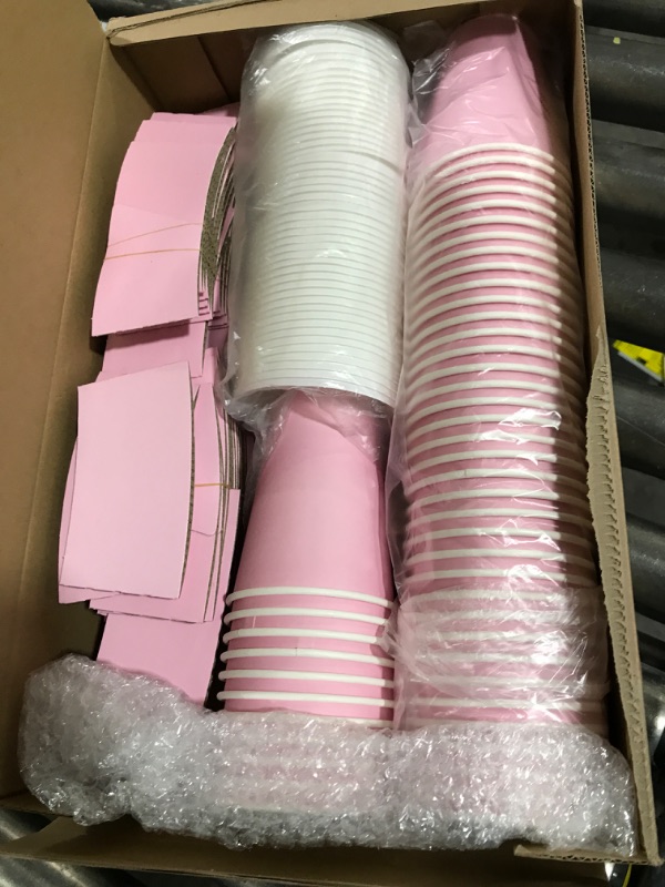 Photo 2 of 48 Pcs 12 oz Disposable Coffee Cups with Lids and Sleeves Bulk, Insulated Paper Cups Hot Chocolate Cups for Hot and Cold Beverage Water Juice Cocoa Tea Party Restaurants Travel Supplies (Pink) 48 Pink