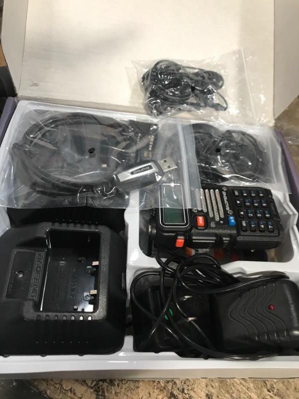 Photo 2 of BaoFeng UV-5R Radio High Power 8 Watt Ham Radio Handheld 144-148Mhz/420-450Mhz Upgraded BaoFeng UV-5R with Rechargeable 3800mAh Battery Walkie Talkie with TIDRADIO Programming Cable (2 Pack) F8TD-2P(Full Kit)