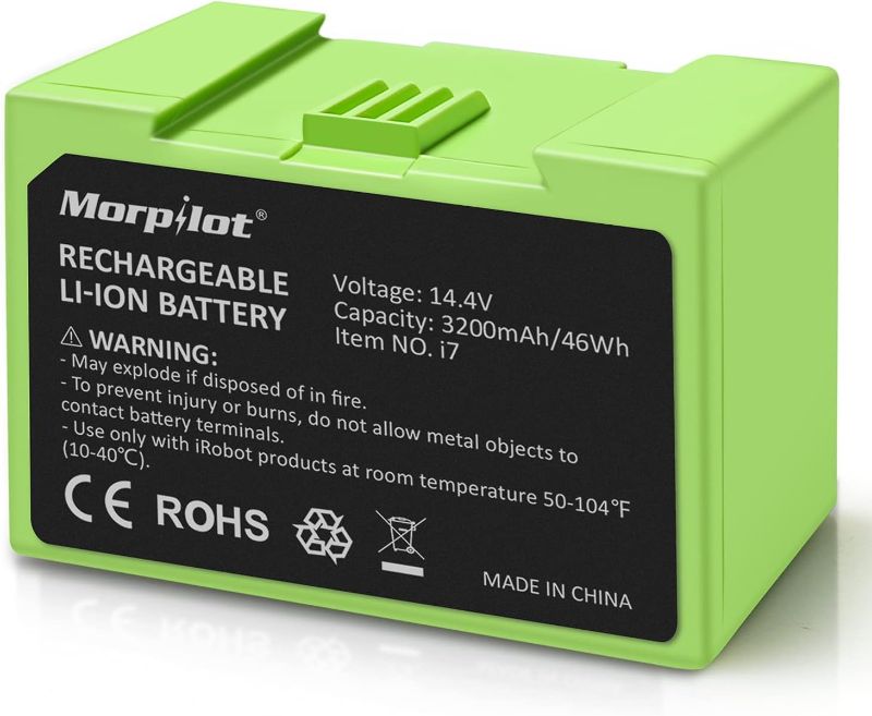 Photo 1 of 14.4V 3200mAh i7 Battery Replacement for iRobot Roomba e and i Series, Large Capacity Battery Compatible with Roomba i7 i7+ i8 i6 i4 i4+ i3 i3+ i7158 J7 7150 7550 and e e5 e6 e5150 e5152 e6198 Etc