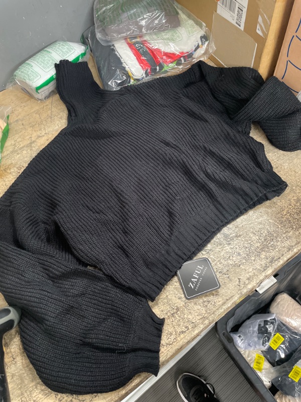 Photo 1 of Black long sleeve turtle neck pull over sweater with tags size medium 