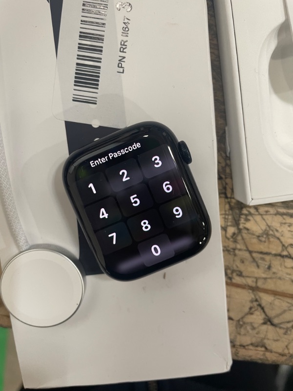 Photo 2 of **LOCKED HAS A PASSCODE*** NON REFUNDABLE -FINAL SALE - NO RETURNS Apple Watch Series 9 (GPS) 45mm Midnight Aluminum Case with Midnight Sport Band - S/M