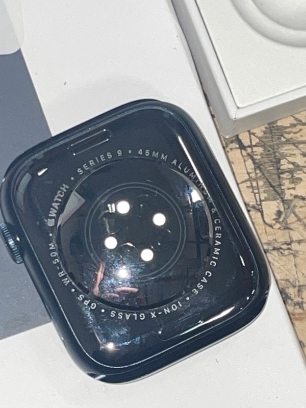 Photo 3 of **LOCKED HAS A PASSCODE*** NON REFUNDABLE -FINAL SALE - NO RETURNS Apple Watch Series 9 (GPS) 45mm Midnight Aluminum Case with Midnight Sport Band - S/M