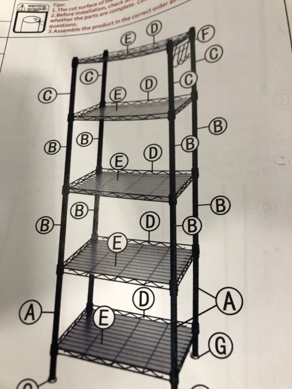 Photo 2 of Amazon Basics 5-Shelf Adjustable, Heavy Duty Wide Storage Shelving Unit (350 lbs loading capacity per shelf), Steel Organizer Wire Rack, 36" L x 14" W x 72" H, Black
