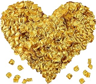 Photo 1 of 2000 Pcs Gold Silk Rose Petals, Artificial Flower Petals for Wedding,Romantic Night,Romantic Valentines Day Decor for Bedroom,Weddings,Party, Table, Dining Room,Proposal Anniversary Flower Decorations
