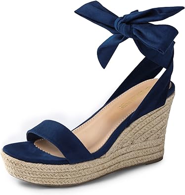 Photo 1 of DREAM PAIRS Womens Open Toe Espadrilles Wedges Tie Lace Up Cute Ankle Strap Platform Sandals Dressy Shoes size 10