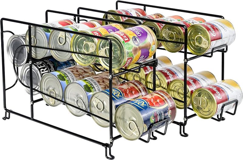 Photo 1 of 2 Pack -SUFAUY Stackable Beverage Soda Can Dispenser Organizer Rack for Pantry or Refrigerator, Black