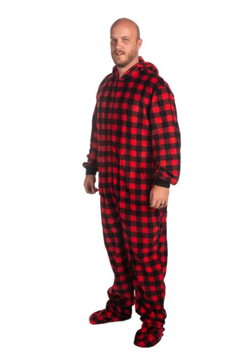 Photo 1 of  Christmas Pajamas Onesie One-Piece Buffalo Plaid Flannel (Men Large)