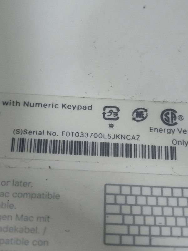 Photo 3 of Apple Magic Keyboard (with Numeric keypad) - English (US) - Silver