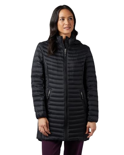 Photo 1 of 32° Degrees Women's 3/4 Ultra-Light Down Jacket| Slim Fit | Detachable Hood | Water Repellant, Black, Medium
