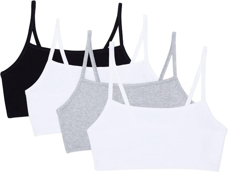 Photo 1 of Fruit of the Loom Women's Spaghetti Strap Cotton Pullover Sports Bra Value Pack
Black/White/White/Heather Grey 8-pack SIZE 40