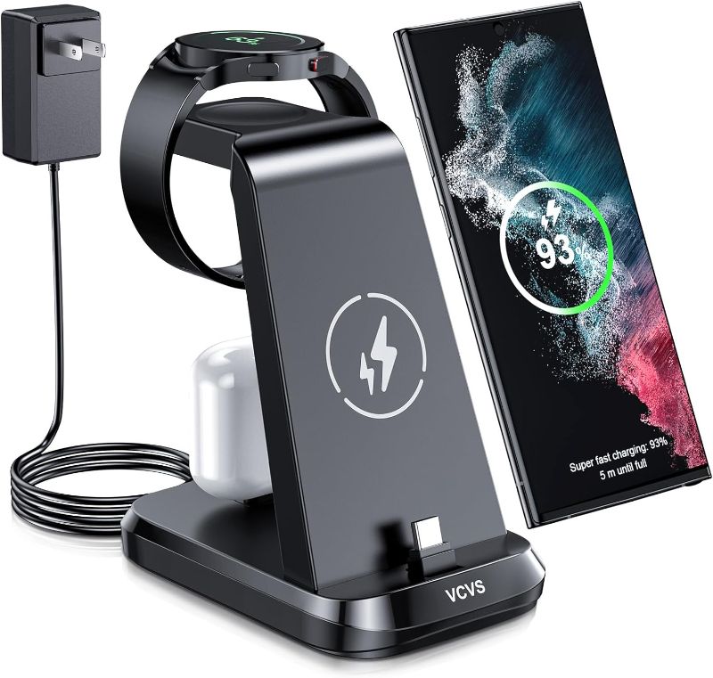 Photo 1 of 36W USB C Super Fast Charging Station for Samsung Phones Watches Earbuds, 3 in 1 Wireless Charger for Samsung Galaxy Watch 6/5/4/3, Galaxy S24/S23/S22/21/20,Note20/10,Z Fold/Flip 5/4,USB-C Buds