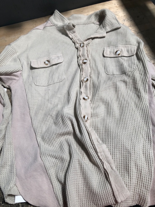 Photo 1 of large tan button shirt