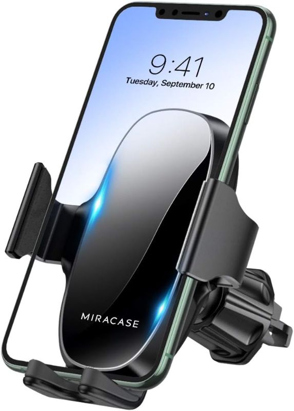 Photo 1 of Miracase Phone Holders for Your Car with Newest Metal Hook Clip, Air Vent Cell Phone Car Mount, Hands Free Universal Automobile Cradle Fit for iPhone Android and All Smartphones, Classic Black