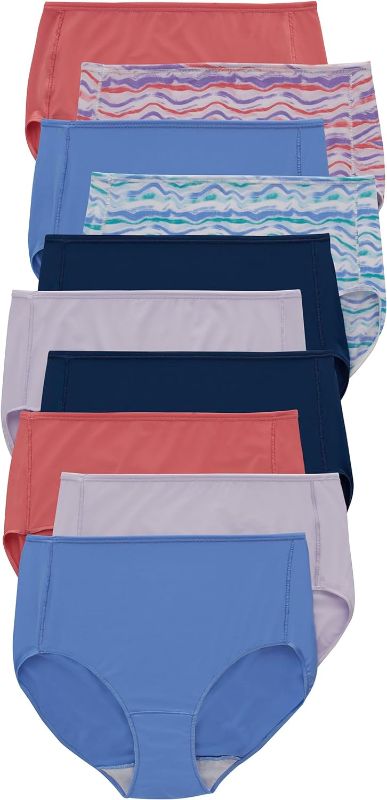 Photo 1 of Hanes Women's Microfiber Panties Pack, Moisture-Wicking Stretch Underwear, 10-Pack size 2XL