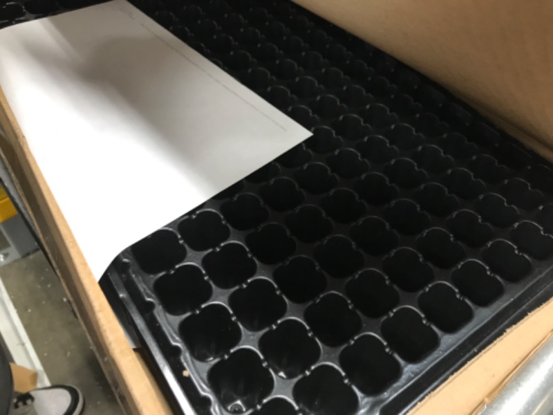 Photo 2 of 15 Pack Seed Starter Tray 200 Cell Thick Gardening Germination Trays with Drain Holes Reusable Plant Grow Plug Trays Mini Propagator for Seeds Growing 15 Pack 200-Cell