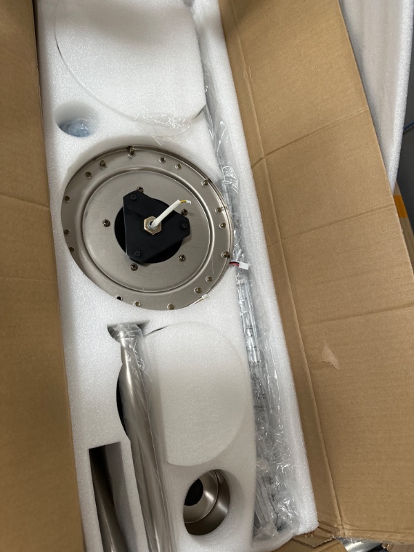 Photo 1 of Kviflon 66 inch Large Ceiling Fans with Lights Remote/APP Control, Modern Ceiling Fans with 6 Reversible ABS Blades DC Motor for Living Room Garage Factory Shop Warehouse, Nickel Color 66" Nickel