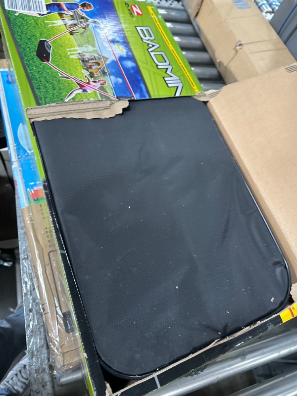 Photo 1 of Zume Games Portable Badminton Set with Freestanding Base - Sets Up on Any Surface in Seconds - No Tools or Stakes Required Red/Black/Green