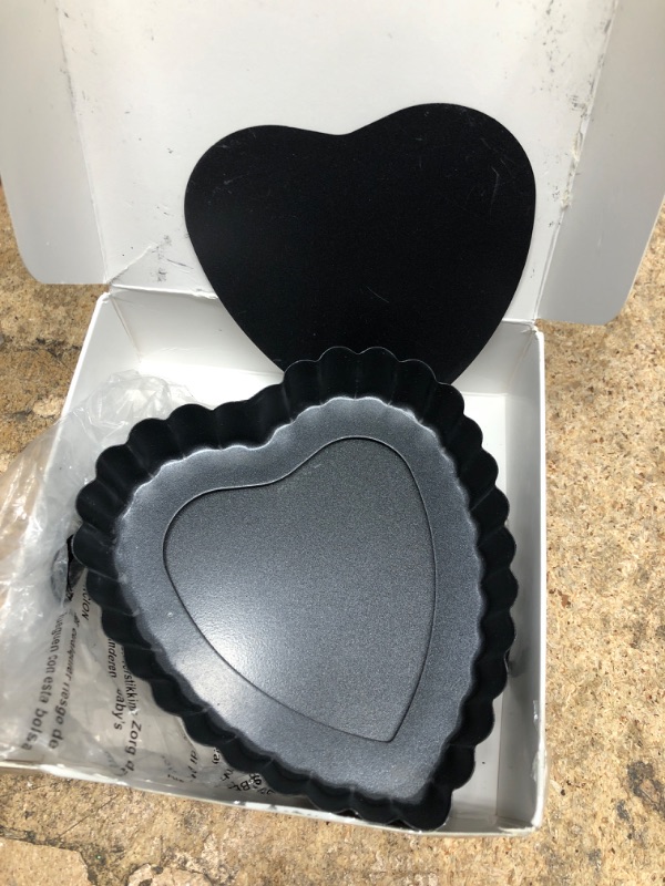 Photo 1 of **HEART MOLD**Egg Tart Molds 12 Packs Tart Pans 3 Inch Non-Stick Quiche baking molds, Mini Tart Pans For Baking Black 3inch