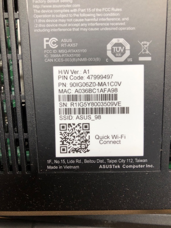 Photo 3 of ASUS WiFi 6 Router (RT-AX57) - Dual Band AX3000 WiFi Router, Gaming & Streaming, AiMesh Compatible, Included Lifetime Internet Security, Parental Control, MU-MIMO, OFDMA