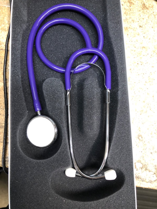 Photo 2 of **PURPLE**3M Littmann Stethoscope, Classic II Pediatric, Raspberry Tube, Stainless Steel Chestpiece, 28 inch, 2122