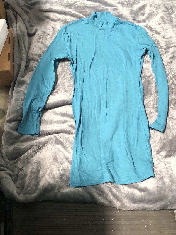 Photo 1 of Medium blue skinny turtleneck dress 