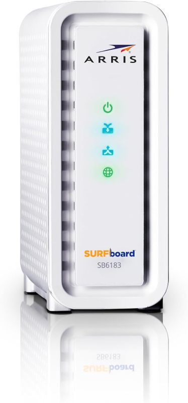 Photo 1 of ARRIS Surfboard SB6183 DOCSIS 3.0 Cable Modem (400 Mbps Max Internet Speed) & W21 AX6600 WiFi 6 Mesh Ready Router Bundle (WiFi Coverage up to 2,750 sq ft) | Mesh with Your Cable Internet DOCSIS 3.0 Modem + AX6600 Mesh Router