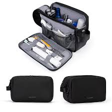 Photo 1 of BAGSMART Large Size Toiletry Bag for Men, Travel Makeup Bag Cosmetic Organizer Water-resistant Shaving Bag for Toiletries Accessories, Black
