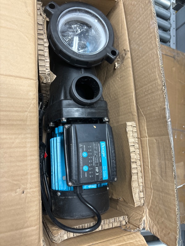 Photo 2 of **UNKNOWN IF FUNCTIONAL UNTESTED** BOMGIE 3 HP Pool Pump with Timer,7860GPH Above Ground Pool Pump Timer 115V, Inground Pool Pumps High Speed Flow, Self Primming Swimming Pool Pump with Filter Basket 115V 3 Hp Single Speed With Timer