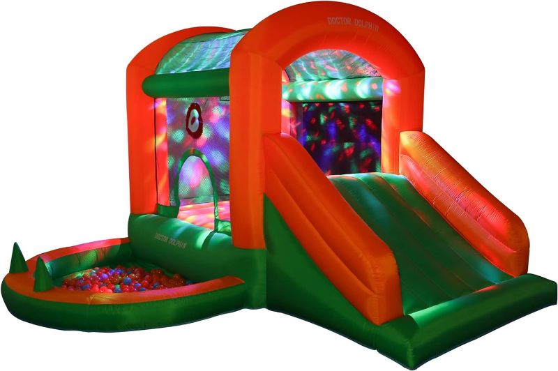 Photo 1 of ****see notes***Bounce House Inflatable Slide with Party Light, Blower, Ball Pit, Toddler Blow up Bouncy House Jumper Indoor or Outdoor for Kids 2-12
